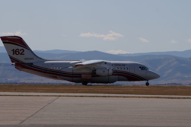 Avro Avroliner (RJ-85) (N355AC) - N355AC landing at KBJC 10/14/19 while fighting the Decker Fire ouside of Salida CO.