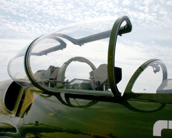 Aero L-39 Albatros — - The lid of an L-39 Albatross sits open in order to air out the     pit after a long flight on a hot summer day.