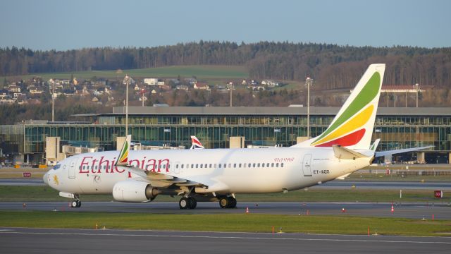 Boeing 737-800 (ET-AQO) - In the evening of 24th Jan 2018 in Zurich.