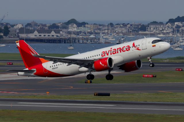 Airbus A320 (N964AV) - 'TACA 445' to San Salvador taking off on 22R