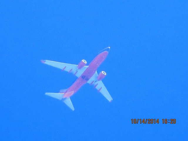 Boeing 737-700 (N7704B) - Southwest airlines flight 110 from MDW to TUL over Baxter Springs Kansas (78KS) at 28,000 feet.