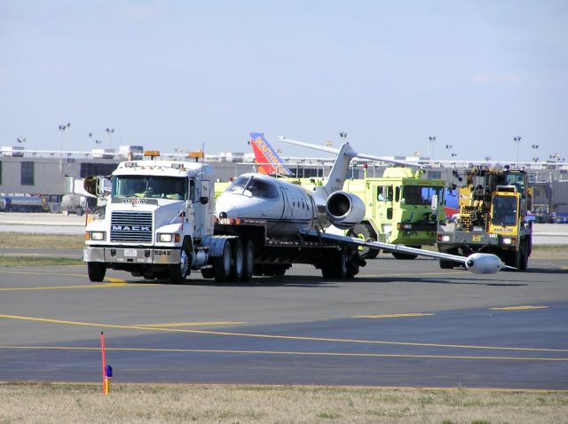 Learjet 35 (N58EM) - This was a check relay lear that spun out on take off breaking off the nose and right main and the right wing tank.