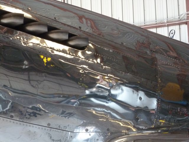 — — - Reflection off P-51a at Planes of Fame Museum, Chino, CA