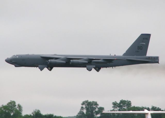 Boeing B-52 Stratofortress (61-0017) - A B-52H taking off after a long rain delay at the Defenders of Liberty Airshow at Barksdale Air Force Base, Louisiana.