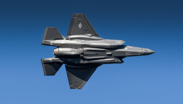 18-5454 — - The beautiful Lockheed F-35 Lightning passing over the Mississippi River as spectators watch from below during the Radio Dubuque Fireworks & Airshow.