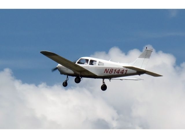 Piper Cherokee (N81441) - Take off RW26. The charter and training fleet at Arrow aviation, phone (203) 7781150.