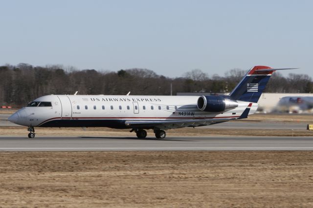 Canadair Regional Jet CRJ-200 (N431AW) - March 16, 2010 - arrived at Portland, Maine