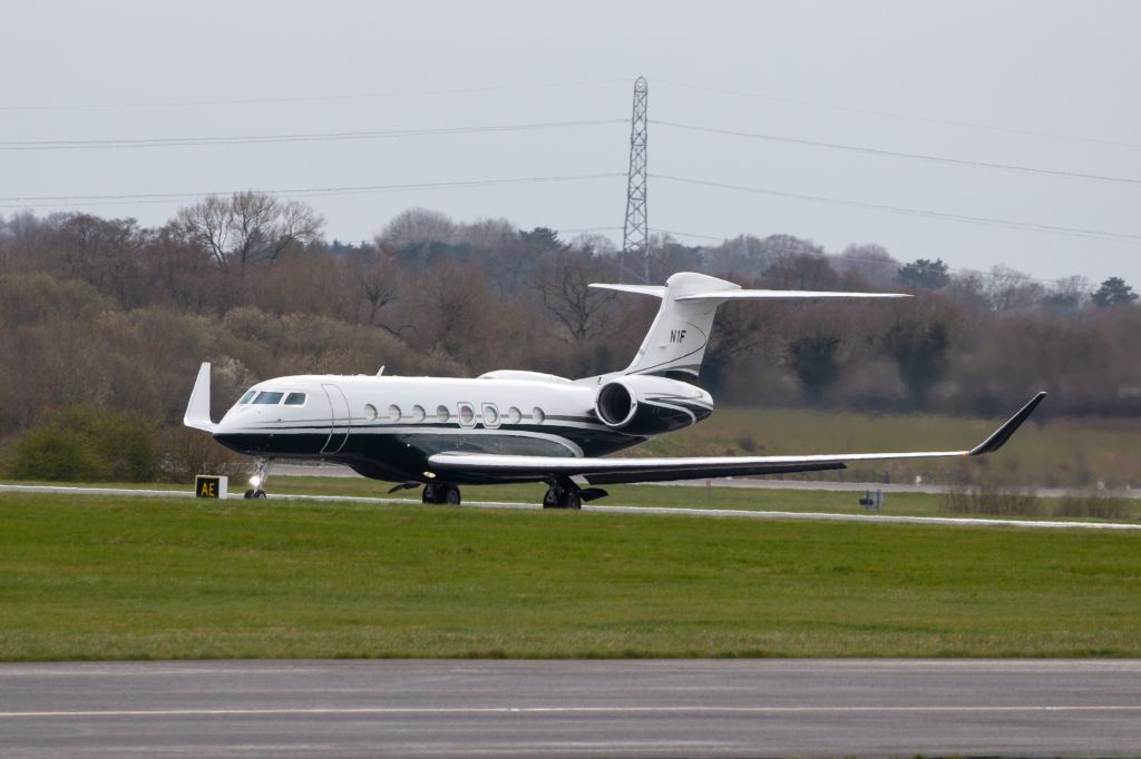 Gulfstream Aerospace Gulfstream G650 (N1F) - Gulfstream Registration N1F (ICAO24 A0007F) gets ready for take off at Manchester Airport 26th March 23.
