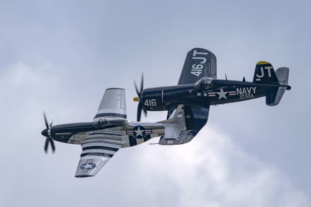 — — - P-51 and F4U-4 at Toledo Air Show