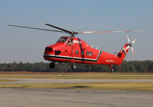 N589S — - A Sikorsky S-58T belonging to Solley Equipment & Rigging of Decatur, AL lifting from the ramp at Pryor Field Regional Airport, Decatur, AL - October 28, 2016. This particular helicopter was manufactured in 1957.