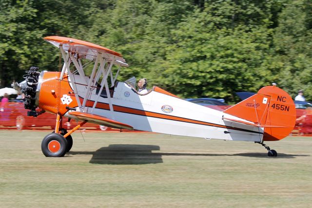 TRAVEL AIR 4000 (N455N) - A Curtiss-Wright Travel Air D-4000 during Wings & Wheels 2015 at Sloas Airfield just outside Warren, OH on 9 Aug 2015. This Travel Air, cn 1361, was built in Wichita, Kansas in 1929 and dates back to the days of “The Flying Aces” Flying Circus/American Barnstormers.