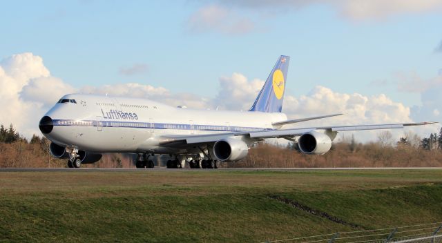 BOEING 747-8 (D-ABYT) - D-ABYT Lufthansa Boeing 747-830 - C/N 37844 / LN 1513 in Lufthansas 60th Retro Livery.br /Ready to perform a high speed taxi at Runway 34L