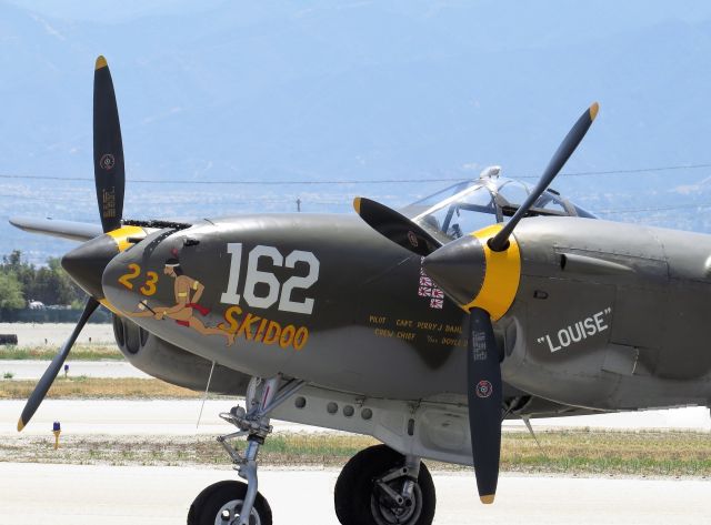 Lockheed P-38 Lightning (NX138AM) - The "Louise" 162 Skidoo at the Chino Air Show - 2018