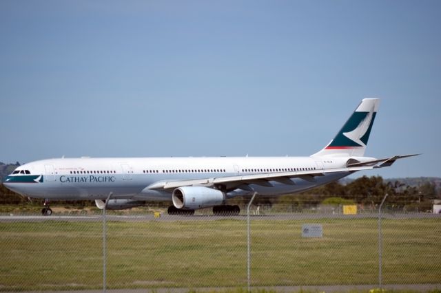 Airbus A330-300 (B-HLW) - Rolling for take off on runway 05 for flight home to Hong Kong via Melbourne.