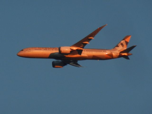 Boeing 787-9 Dreamliner (A6-BLC) - An Etihad Boeing B787-900 Approaches Dulles International Airport While The Beautiful Sunset Aluminates Onto The Aircraft