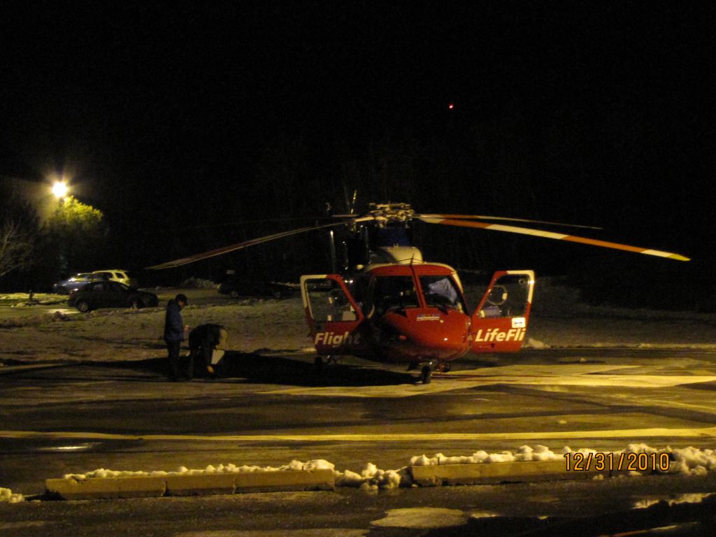 Sikorsky S-76 (C-GIMN) - Parked on the landing pad at South Shore Regional Hospital in Bridgewater NS.Dec 31,2010