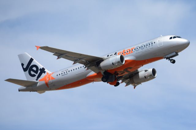 Airbus A320 (VH-VGN) - Getting airborne off runway 23.  Wednesday 29th October 2014.