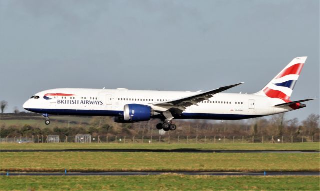 Boeing 787-9 Dreamliner (G-ZBKC) - british airways b787-9 dreamliner g-zbkc landing at shannon from heathrow for wing repaint by iac 29/1/21.