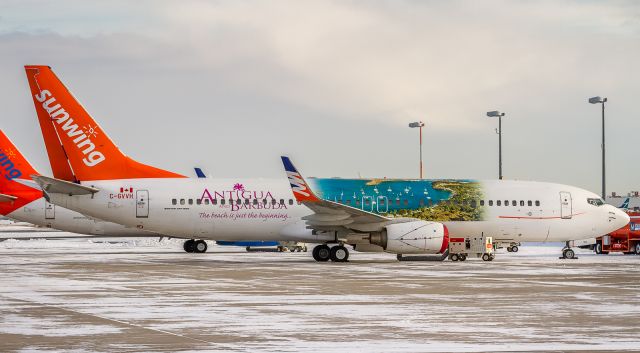 Boeing 737-800 (C-GVVH) - Every winter Sunwing leases several 737s from European operators for the mass exodus to warmer climes! 