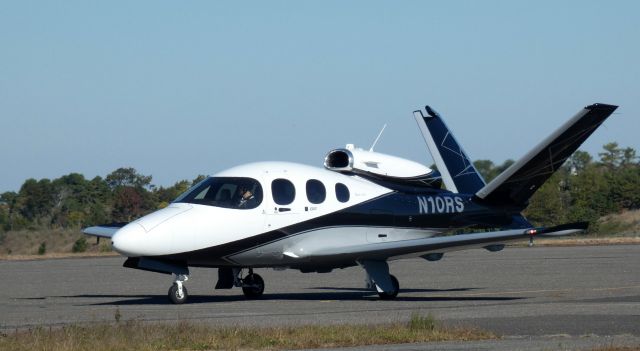 Cirrus Vision SF50 (N10RS) - Taxiing to parking is this 2020 Cirrus Vision Jet SF50 in the Autumn of 2022.