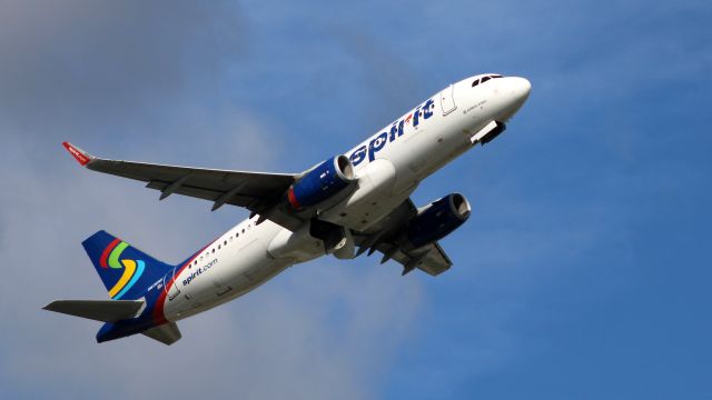 Airbus A320 (N636NK) - Shortly after departure is this 2015 Spirit Airlines Airbus A320-232 from the Summer of 2020.