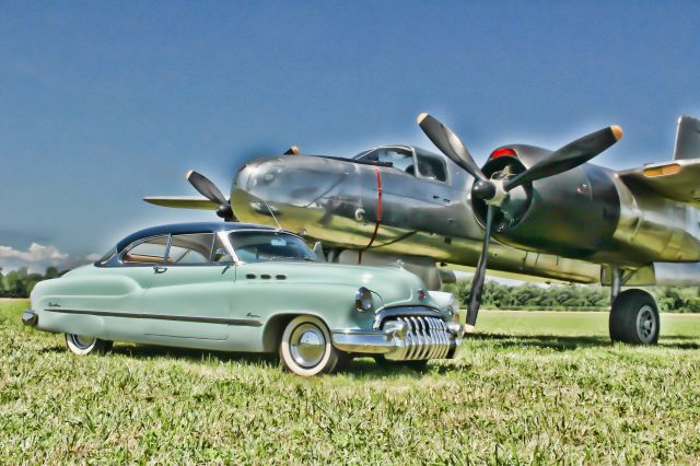 Douglas A-26 Invader — - 1944 Douglas B-26B Invader and 1950 Buick Super Riviera