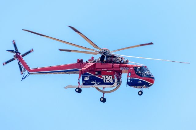 Sikorsky CH-54 Tarhe (N217AC) - Erickson Skycrane S64E assisting with water drops early summer of 2021 in Southern California.