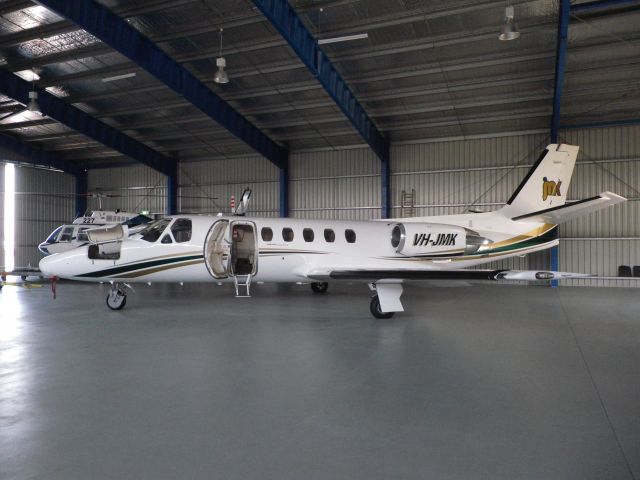 Cessna Citation II (VH-JMK) - VH-JMK inside JM Kelly Builder's hangar at Rockhampton