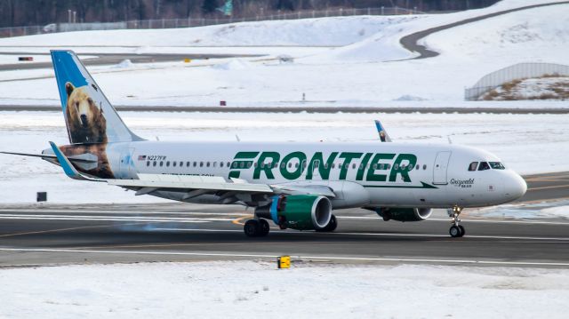 Airbus A320 (N227FR) - This A320 had quite the incident last year..flight from LAS to TPA had to divert back to LAS because the #2 engine fan cowls separated and the reverser doors opened in flight. The same engine is picture here and is looking much better!