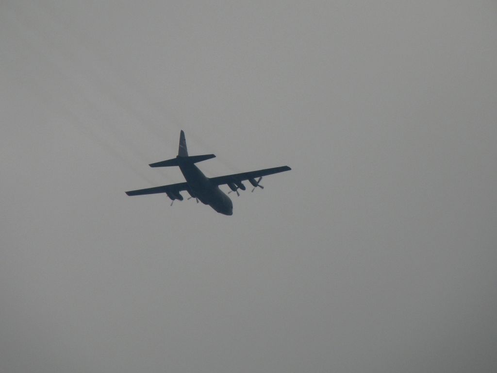 Lockheed C-130 Hercules (DERBY268) - A Kentucky Air Guard C-130 punches into the overcast on a dreary Central Kentucky morning...