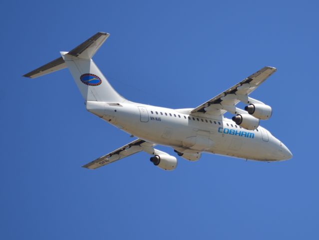 British Aerospace BAe-146-200 (VH-NJG) - Getting airborne off runway 23. Monday 19th December 2011.