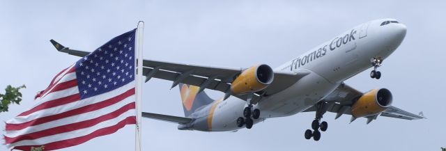 Airbus A330-200 (G-TCXB) - Thomas Cook Inaugural flight to Boston! Great turnout of spotters! 5/30/16 Happy Memorial  Day!