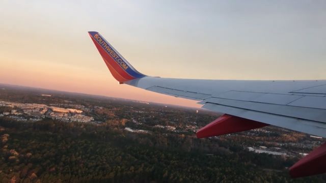 Boeing 737-700 (N7747C) - Climbing out of Raleigh for Atlanta on a beautiful morning on November 11, 2017.