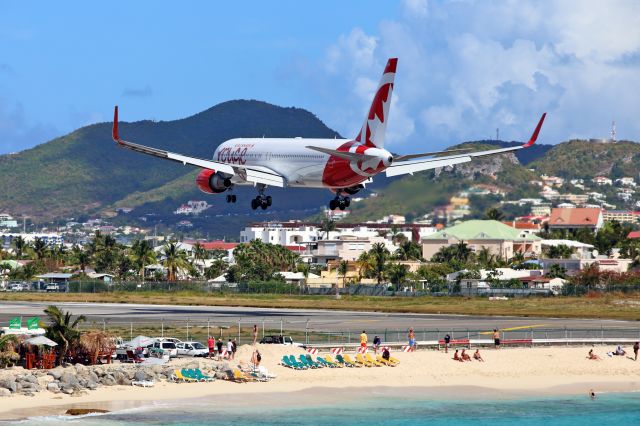 BOEING 767-300 (C-GHLT) - Landing over MahoBeach . See from the hotel.