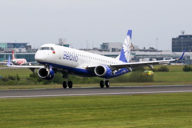 Embraer ERJ-190 (EW-533PO) - The summer sees the seasonal service from Minsk.  BRU854 operated by the recently acquired EW-533PO making a first visit to MAN.