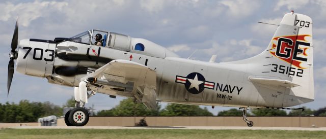 Douglas AD Skyraider (N65164) - On flightline.