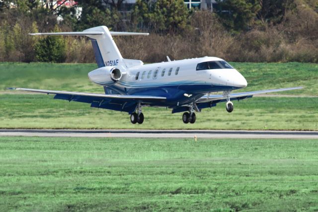 Pilatus PC-24 (N251AF) - N251AF a 2006 Pilatus PC-24 is seen here about to touchdown at Atlanta's PDK executive airport. I shot this with my Canon 800mm lens. The camera settings were 1/5300 shutter, F7.1 ISO 1000. I really appreciate POSITIVE VOTES and POSITIVE COMMENTS. Please check out my other aircraft photography. Questions about this photo can be sent to Info@FlewShots.com