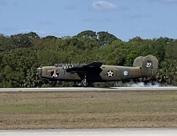 Consolidated B-24 Liberator (AMU24927) - Commemorative Air Force’s B-24 Diamond Lil arrives at Space Coast Regional Airport on Thursday, 9 March 2023 as part of their CAF AirPower Tour. 