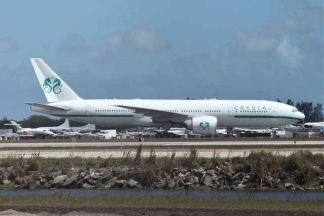 Boeing 777-200 (P4-XTL) - Its rather unusual to see a plane of this size at this airport. I had never heard of Crystal Air Cruises before. a rel=nofollow href=http://www.crystalcruises.com/StaticPages/aircruises-asia/en/index.htmlhttps://www.crystalcruises.com/StaticPages/aircruises-asia/en/index.html/a