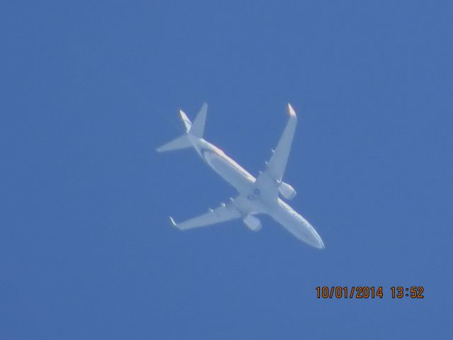 Boeing 737-800 (N553AS) - Alaska Airlines flight 774 from SEA to TPA over Baxter Springs Kansas (78KS) at 35,000 feet.