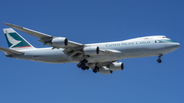 BOEING 747-8 (B-LJG) - On final for 10L arriving from Hong Kong via Anchorage, AK and Columbus, OH.br /6/6/17