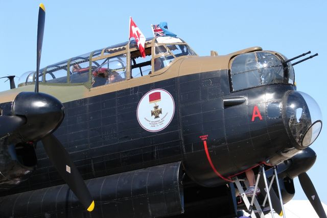 — — - The Avro Lancaster on Display at EAA AirVenture 2009.