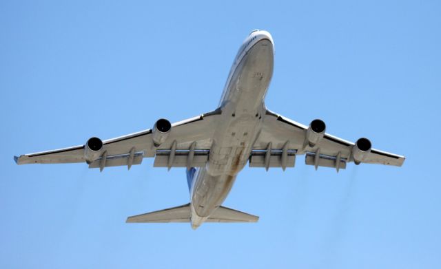 Boeing 747-400 (N178UA) - Departure from 28R to FRA  07-11-2015