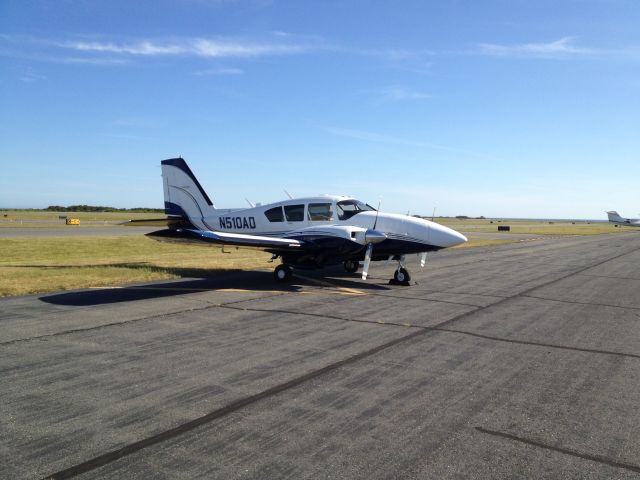 Piper Aztec (N510AD) - No grass parking today, all asphalt here in Nantucket.