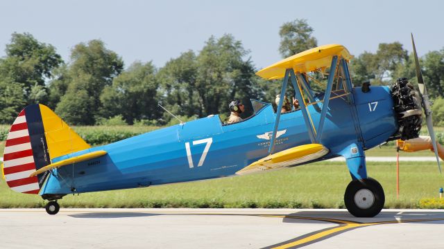 Boeing PT-17 Kaydet (N4318V) - The CAF’s 1950 Boeing-Stearman PT-13D Kaydet taxiing to 27 for a quick flight. 7/14/23.