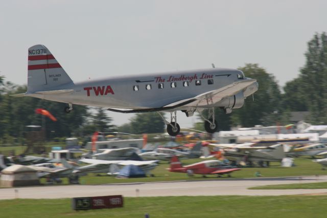 Douglas DC-3 — - Re-Painted Douglas DC-2 Lands Runway 36 Oshkosh EAA 2010