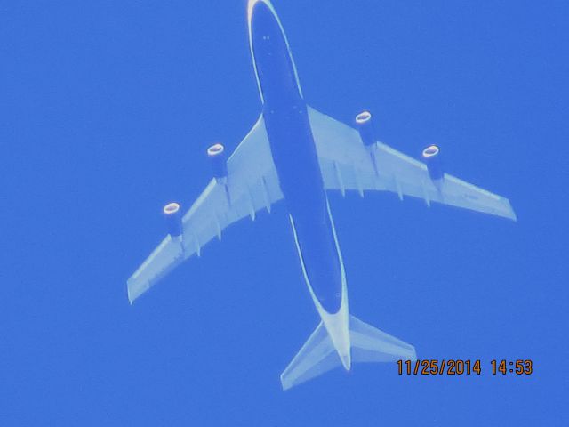 Boeing 747-400 (G-CIVD) - British Airways flight 31F from London to DFW over Baxter Springs Kansas (78KS) at 38,000 feet.