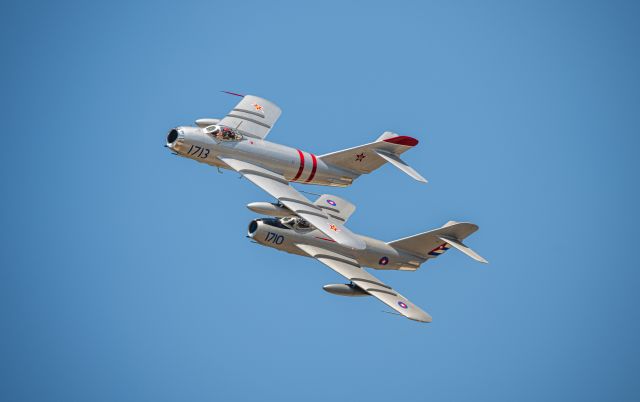 — — - Flight of two MIG-17F flying over at Vero Beach Regional Airport.