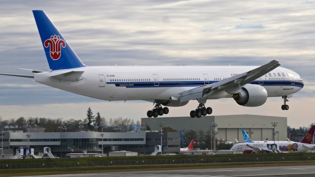 BOEING 777-300 (B-20DM) - BOE410 on short final to Rwy 16R to complete a B1 flight on 11.11.19. (B777-31B(ER) / ln 1630 / cn 65419).