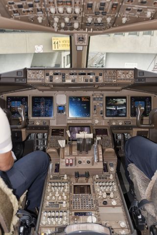 BOEING 777-300 (RP-C7772) - 6th June, 2018: Captain Lim indulges the curious photographer with a visit to flight deck after flying us from San Francisco to Manila.